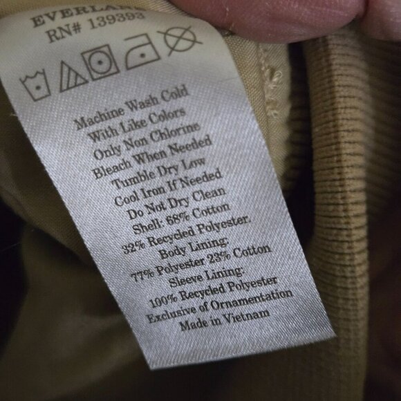 Everlane The Bomber Jacket Oversized Gender Neutral Khaki Jacket Size S - Picture 11 of 11